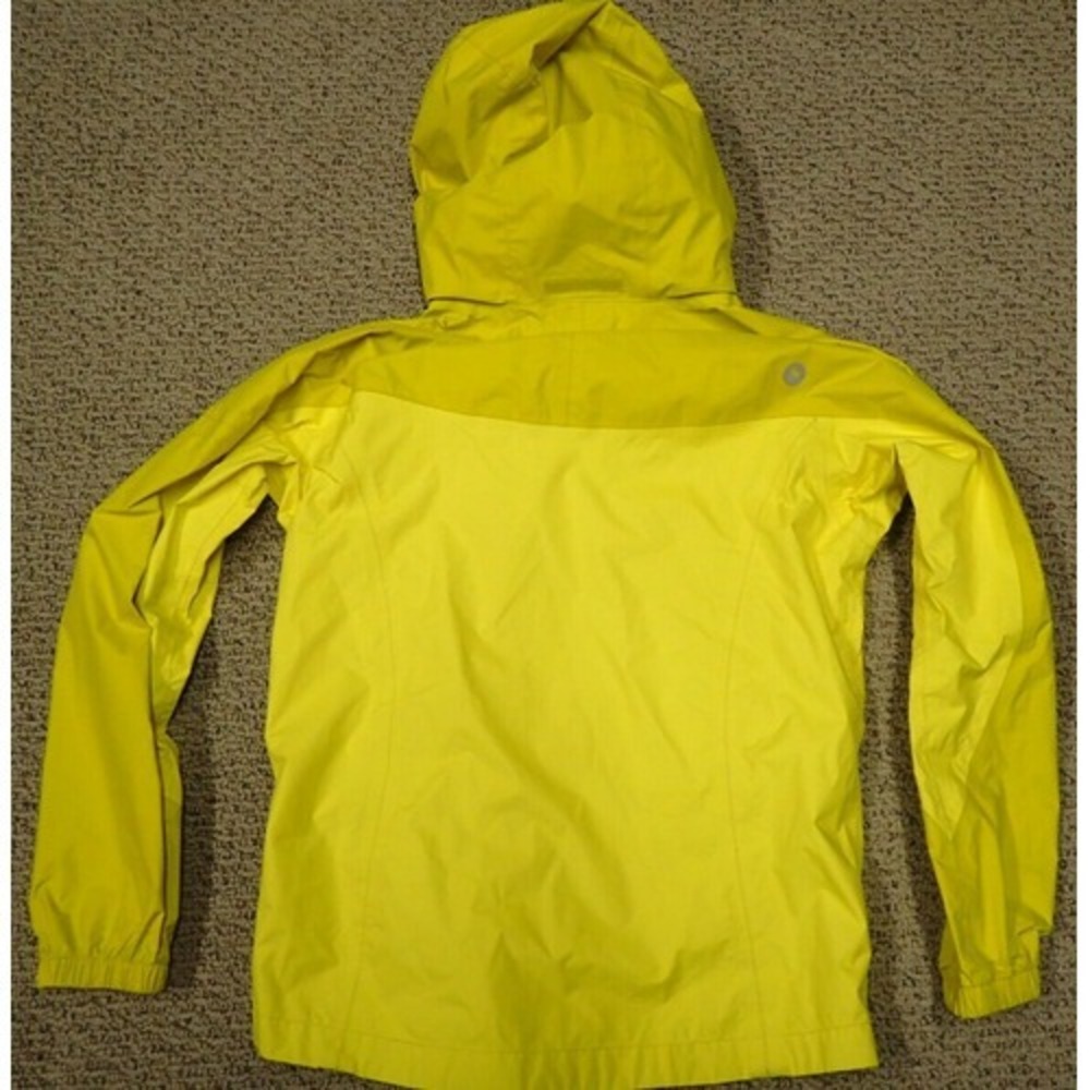 Marmot Rain Jacket Girls Large Yellow Good Hooded Full Zip Waterproof Shell - Picture 6 of 10